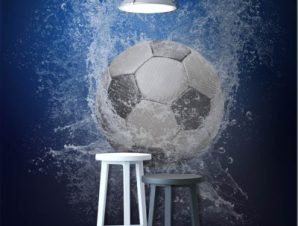 Νερό σε μπάλα ποδοσφαίρου, Σπορ, Ταπετσαρίες Τοίχου, 100 x 100 εκ.