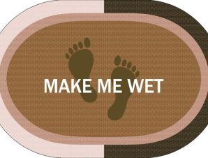 Πατάκι Μπάνιου Dimcol Oval Αντιολισθητικό Make Me Wet 50×70 Beige