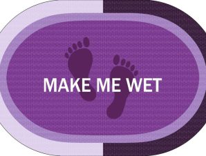 Πατάκι Μπάνιου Dimcol Oval Αντιολισθητικό Make Me Wet 50×70 Lilac