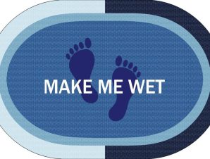 Πατάκι Μπάνιου Dimcol Oval Αντιολισθητικό Make Me Wet 50×70 Sky Blue